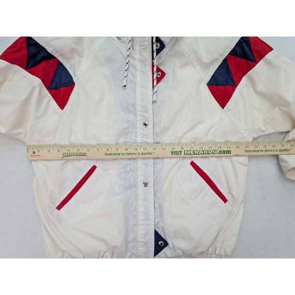 Vintage 90s Women's Jacket Impressions By Izzi Size XL White Blue Red - Picture 12 of 16
